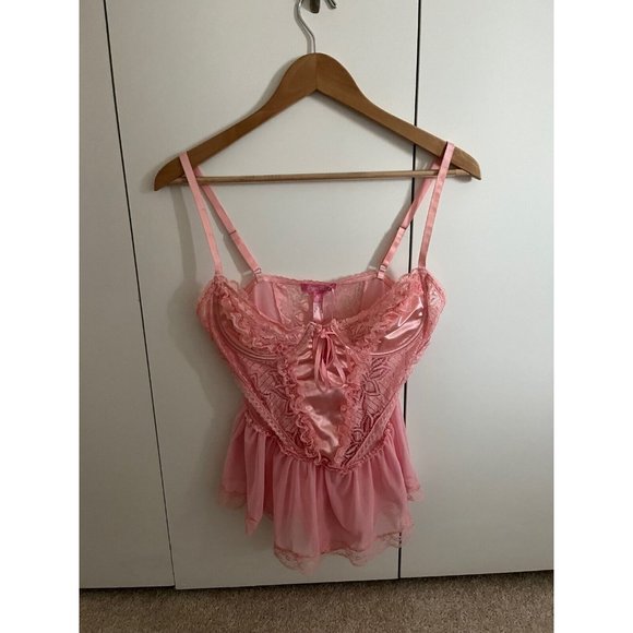 Sugar Thrillz Other - NWT Dolls Kill Sugar Thrillz Pink Lace Corset Set Size Medium M